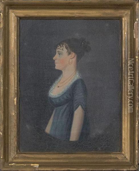 Portrait Of Elizabeth Gundaker Oil Painting - Jacob Eichholtz
