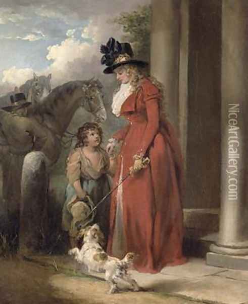 The Squires Door 1790 Oil Painting - George Morland