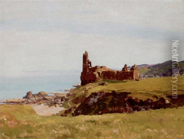 Dunure Castle Oil Painting - George Houston