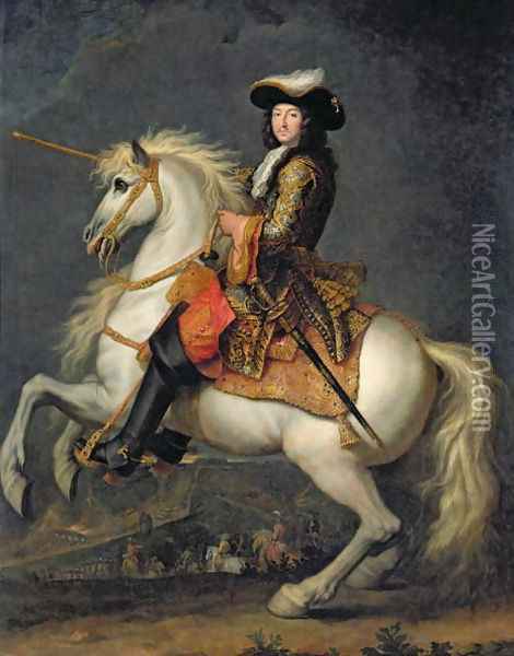 Equestrian Portrait of Louis XIV 1638-1715 Oil Painting - Rene-Antoine Houasse