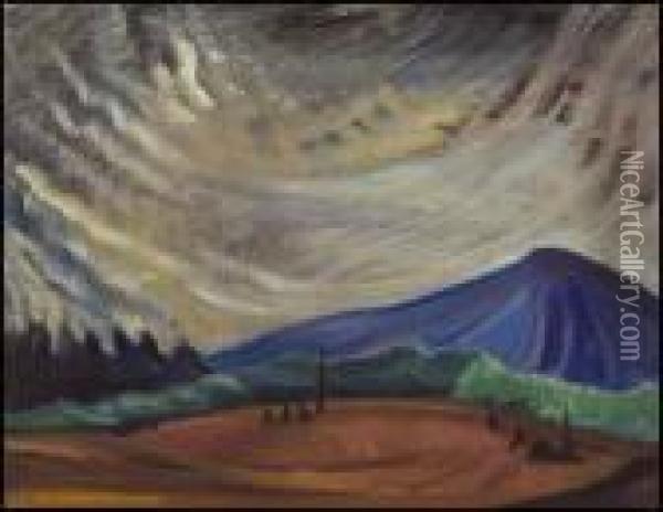 Landscape And Sky Oil Painting - Emily M. Carr