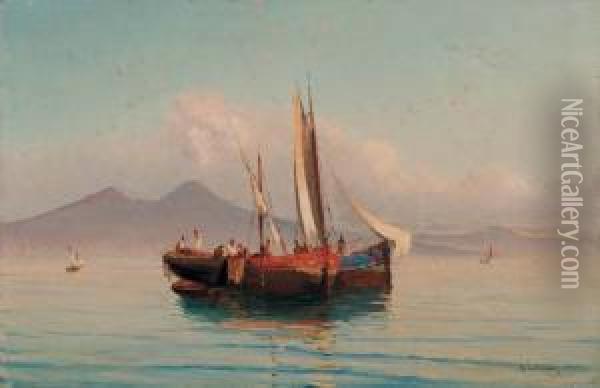 Pescatori Nel Golfo Di Napoli Oil Painting - Alessandro la Volpe