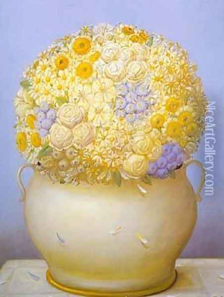 Flowers 1995.jpg Oil Painting - Fernando Botero