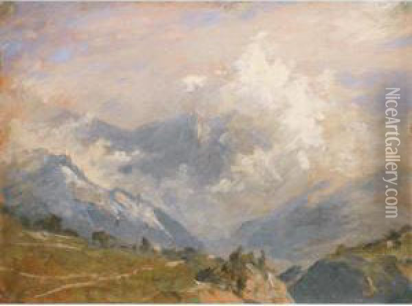 Gebirgslandschaft
Mountain Scenery Oil Painting - Rafael Ritz