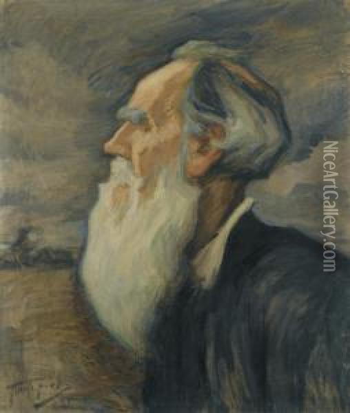 Portrait Of Leo Tolstoy Oil Painting - Leonid Ossipovich Pasternak