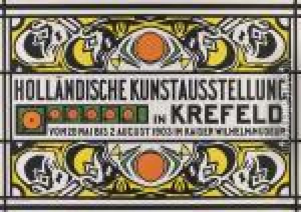 Plakat Der Hollandischen Kunstausstellung Krefeld Oil Painting - Johann Thorn Prikker