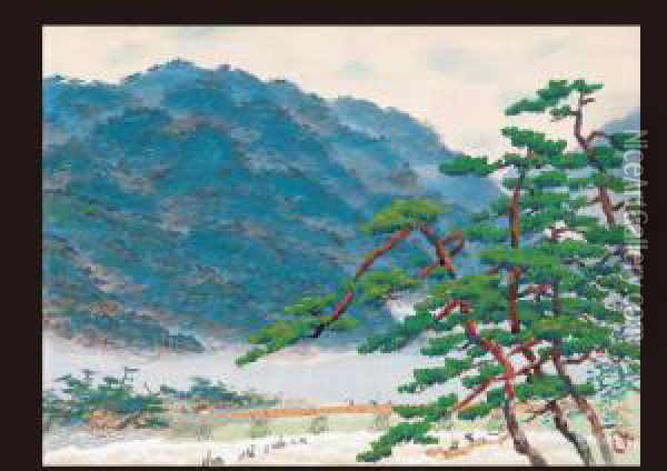 Arashiyama Oil Painting - Ikeda Sanshin Koson