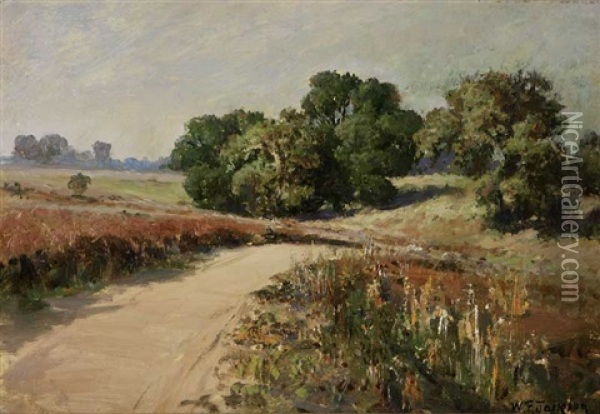 Oaks In Summer Landscape Oil Painting - William Franklin Jackson