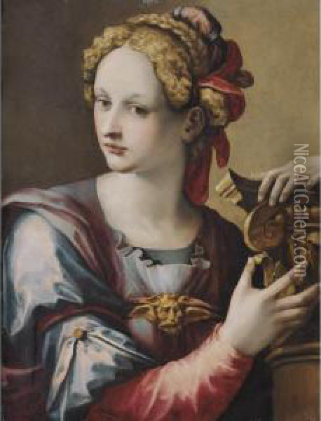 Allegorical Figure Oil Painting - Michele di Ridolfo del Ghirlandaio (see Tosini)
