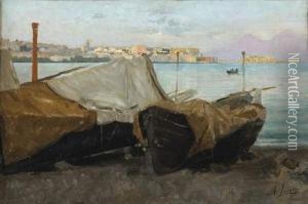 Vue De La Baie De Naples Oil Painting - Andrea Landini