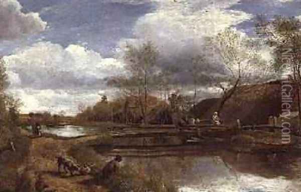 The River Kennet near Newbury 1815 Oil Painting - John Linnell