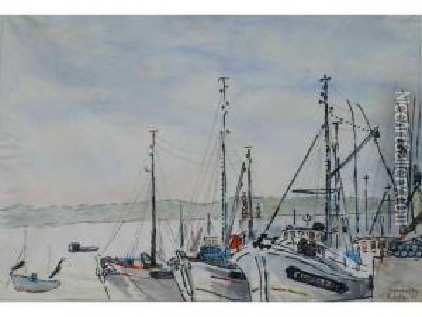 Chalutier A Quai A Camaret Oil Painting - Alfred, General Sully