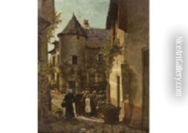 Stand Market Oil Painting - Abel Boulineau