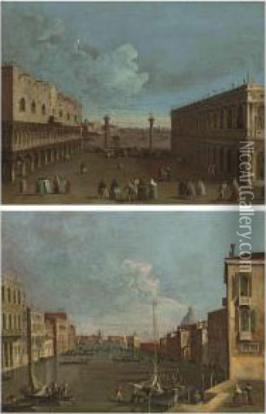 A View Of The Piazzetta, Venice With The Ducal Palace And Thelibrary Oil Painting - Francesco Tironi