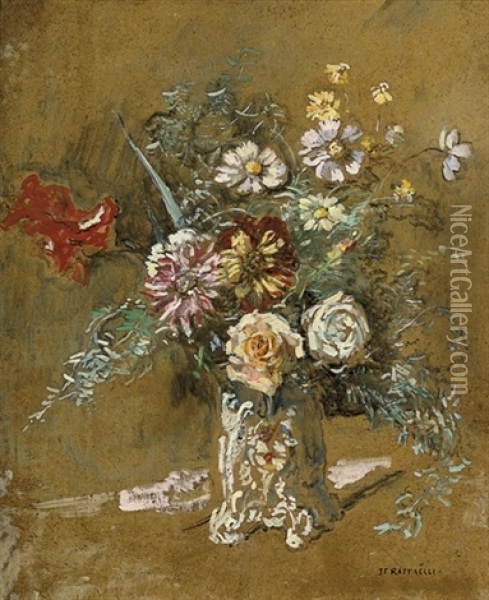 Bouquet De Fleurs Oil Painting - Jean Francois Raffaelli
