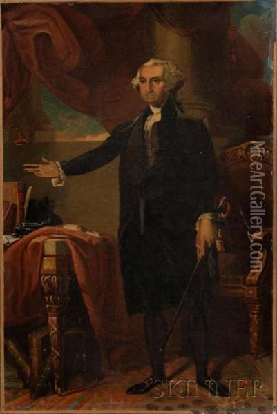 Portrait Of George Washington. Oil Painting - Gilbert Stuart