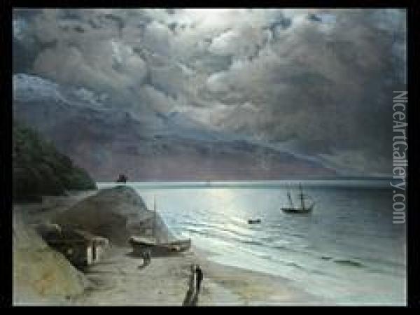 Warten Auf Das Ankommende Schiff Oil Painting - Ivan Konstantinovich Aivazovsky