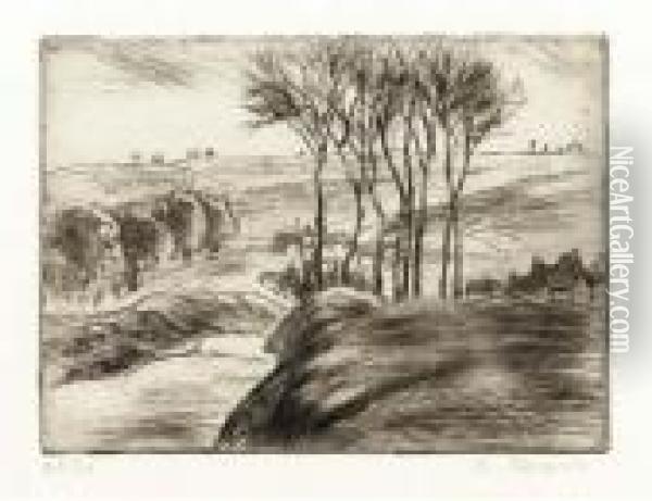Paysage A Osny Oil Painting - Camille Pissarro