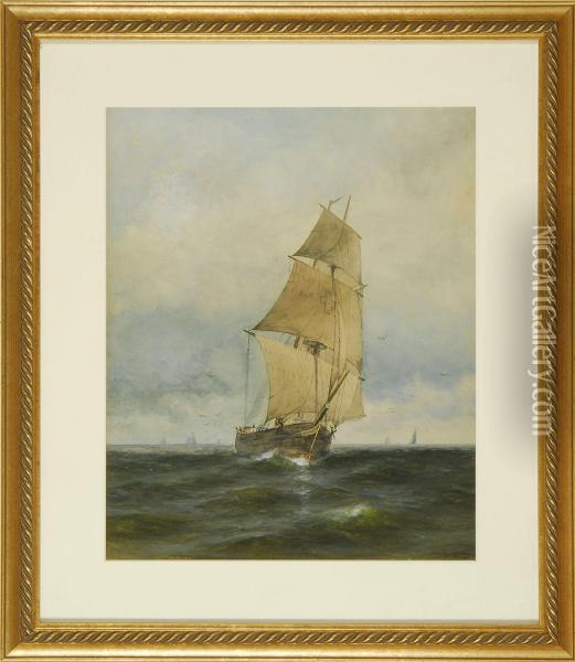Ship At Sea Oil Painting - George Howell Gay