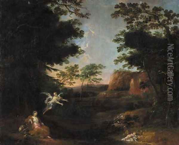 Hagar and Ishmael in the desert Oil Painting - Jan Frans Van Bloemen, Called Il Orrizonte