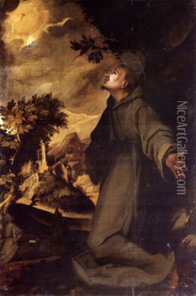 Saint Francis Receiving The Stigmata Oil Painting - Andrea Boscoli