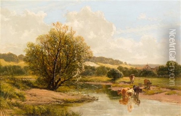 Landscapes (a Pair Of Works) Oil Painting - James Peel