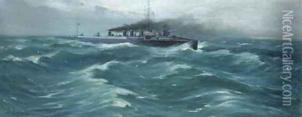 Battleships Oil Painting - Vasilios Chatzis