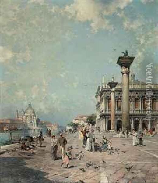 Piazza San Marco, Venice Oil Painting - Franz Richard Unterberger