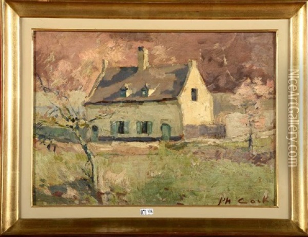 La Maison Du Peintre Alfred Bastien Au Rouge-cloitre Oil Painting - Philibert Cockx
