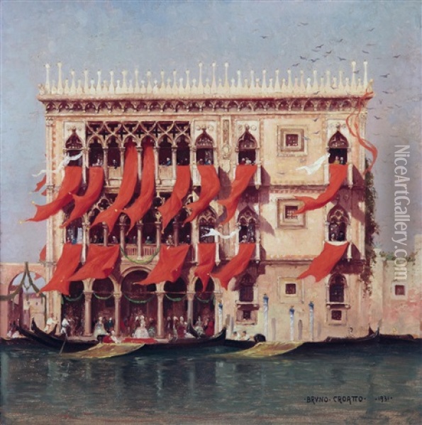 Venezianisches Fest Oil Painting - Bruno Croatto