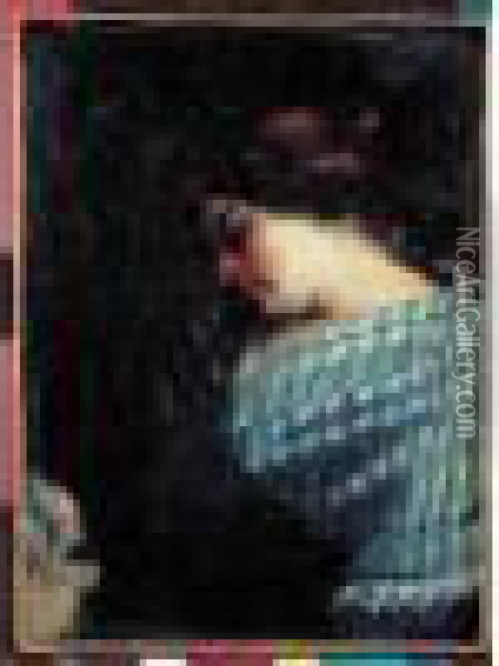 Portrait De Femme De Profil Oil Painting - Gustave Courbet