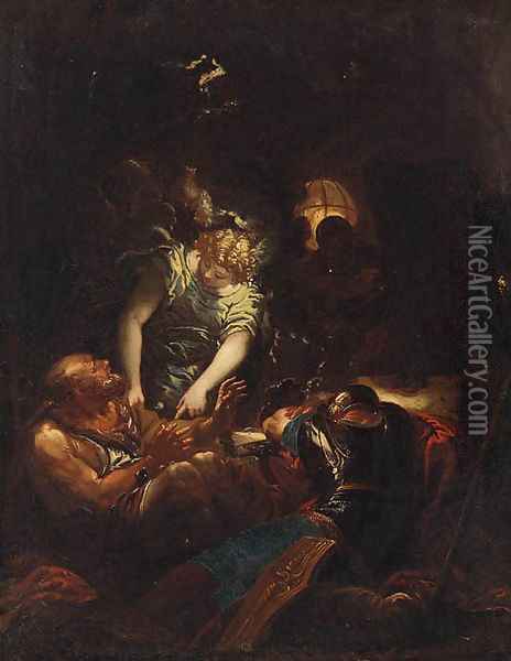 The Liberation of Saint Peter from Prison Oil Painting - Daniel Seiter