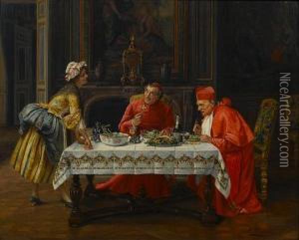A Hearty Meal Oil Painting - Francois Brunery