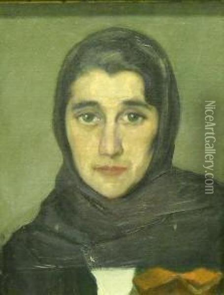 Mujer Con Mantilla Oil Painting - Jorge Bermudez