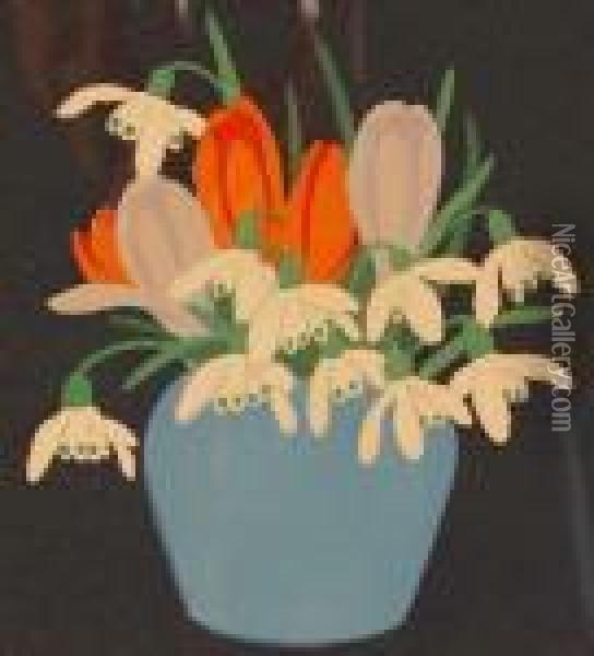 Still Life Flower Studies Oil Painting - John Hall Thorpe
