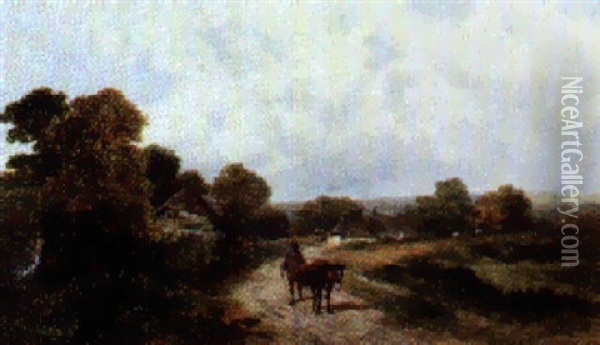 Country Lane Oil Painting - James Peel