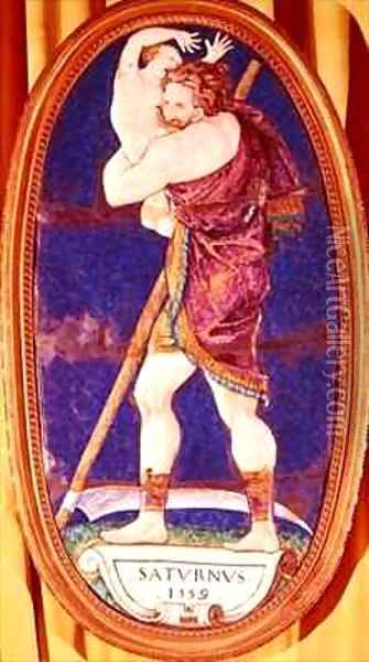 Plaque depicting Saturn Oil Painting - Pierre I Courteys
