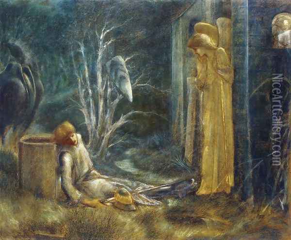 The Dream of Launcelot at the Chapel of the San Graal Oil Painting - Sir Edward Coley Burne-Jones