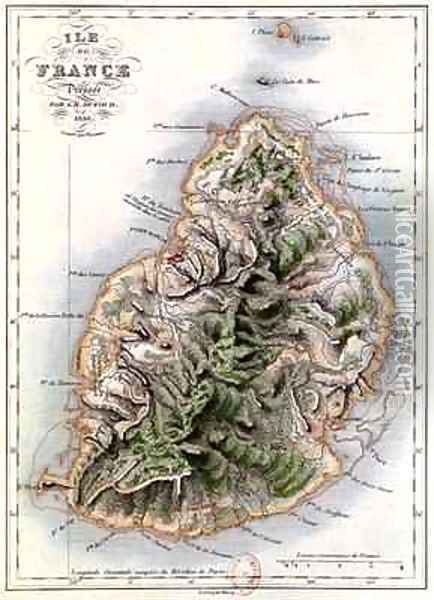 Map of Mauritius Oil Painting - Dufour, A.H.