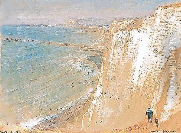 Dover Cliffs Oil Painting - Albert Goodwin