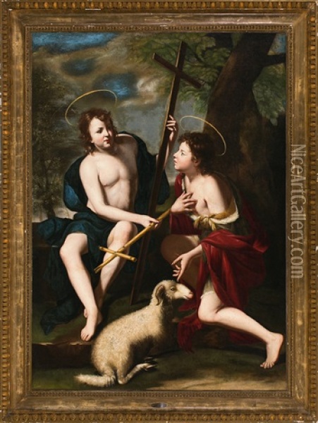 Jesus Nino Y San Juanito Oil Painting - Michele Desubleo