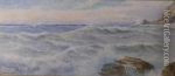 Rocky Coastalscene Oil Painting - Ernest Stuart