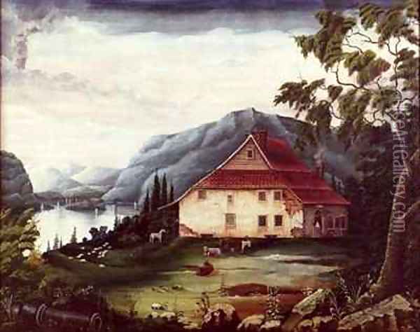 Washingtons headquarters at Newburgh on the Hudson Oil Painting - James William Fosdick