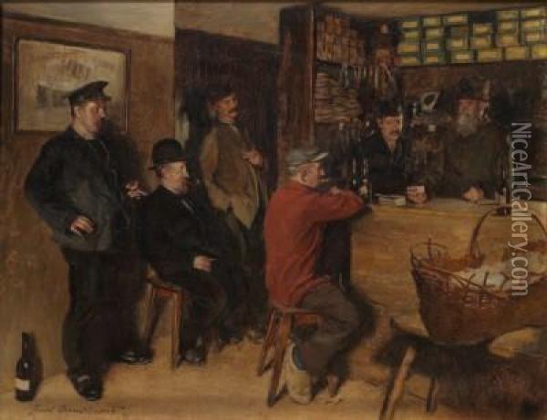 Die Taverne Oil Painting - Josef Danilowatz