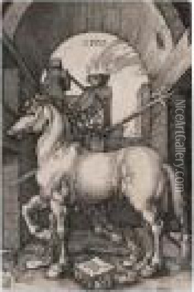 The Small Horse. Oil Painting - Albrecht Durer