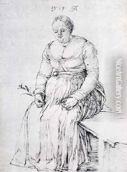 Seated Woman Oil Painting - Albrecht Durer