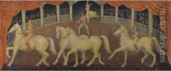 Circus Horses Oil Painting - Dora Carrington