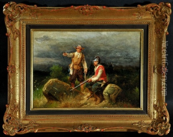Soldat Und Jager Im Feld Bei Nacht Oil Painting - Christian Sell the Elder