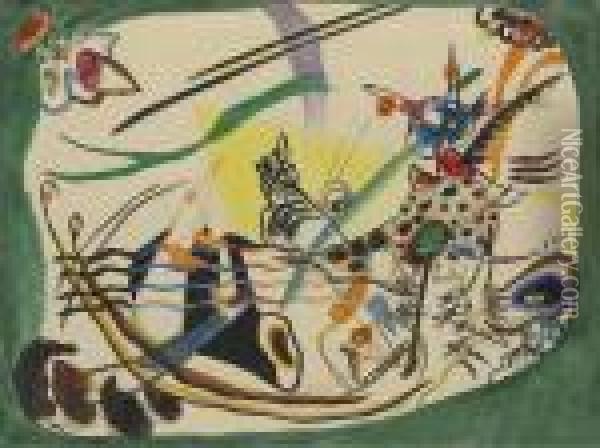 Entwurf Zu 'gruner Rand' Oil Painting - Wassily Kandinsky