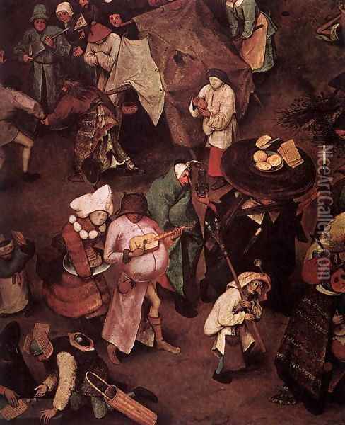 The Fight between Carnival and Lent (detail) 3 Oil Painting - Pieter the Elder Bruegel